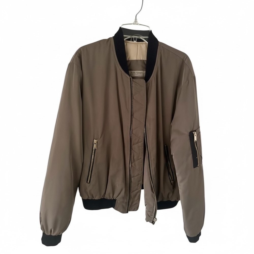ZARA Women's Tan Khaki Bomber Jacket Size S